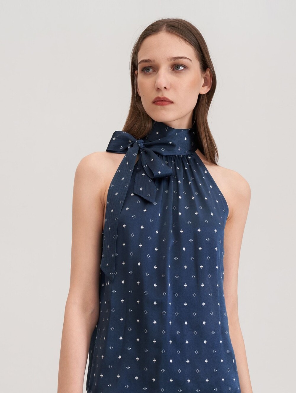 Lilysilk Halter Neck Silk Pine Shirt
